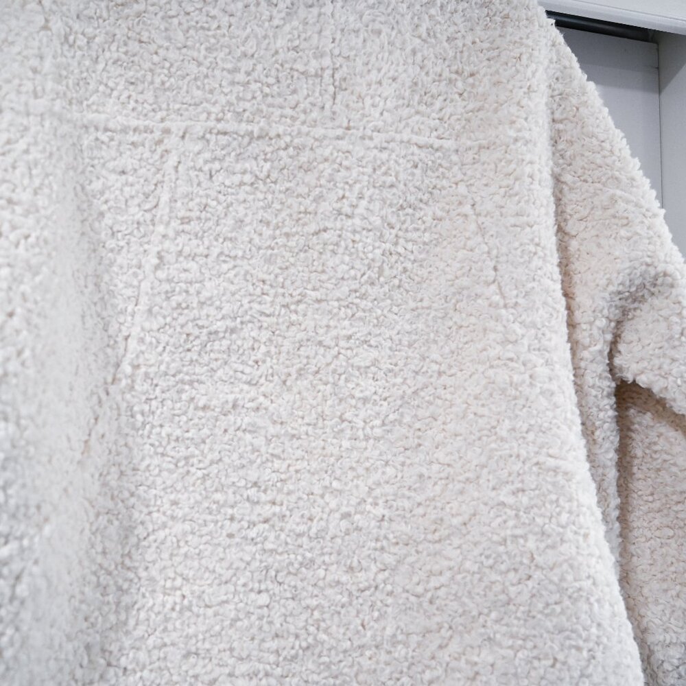Boden Cream Teddy Jacket Plush Textured Design - Picture 10 of 12